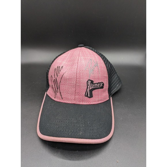 Pink and Black UA Sportswear ESPN X Games Snapback Cap Trucker Hat 2 Signatures - Picture 1 of 9